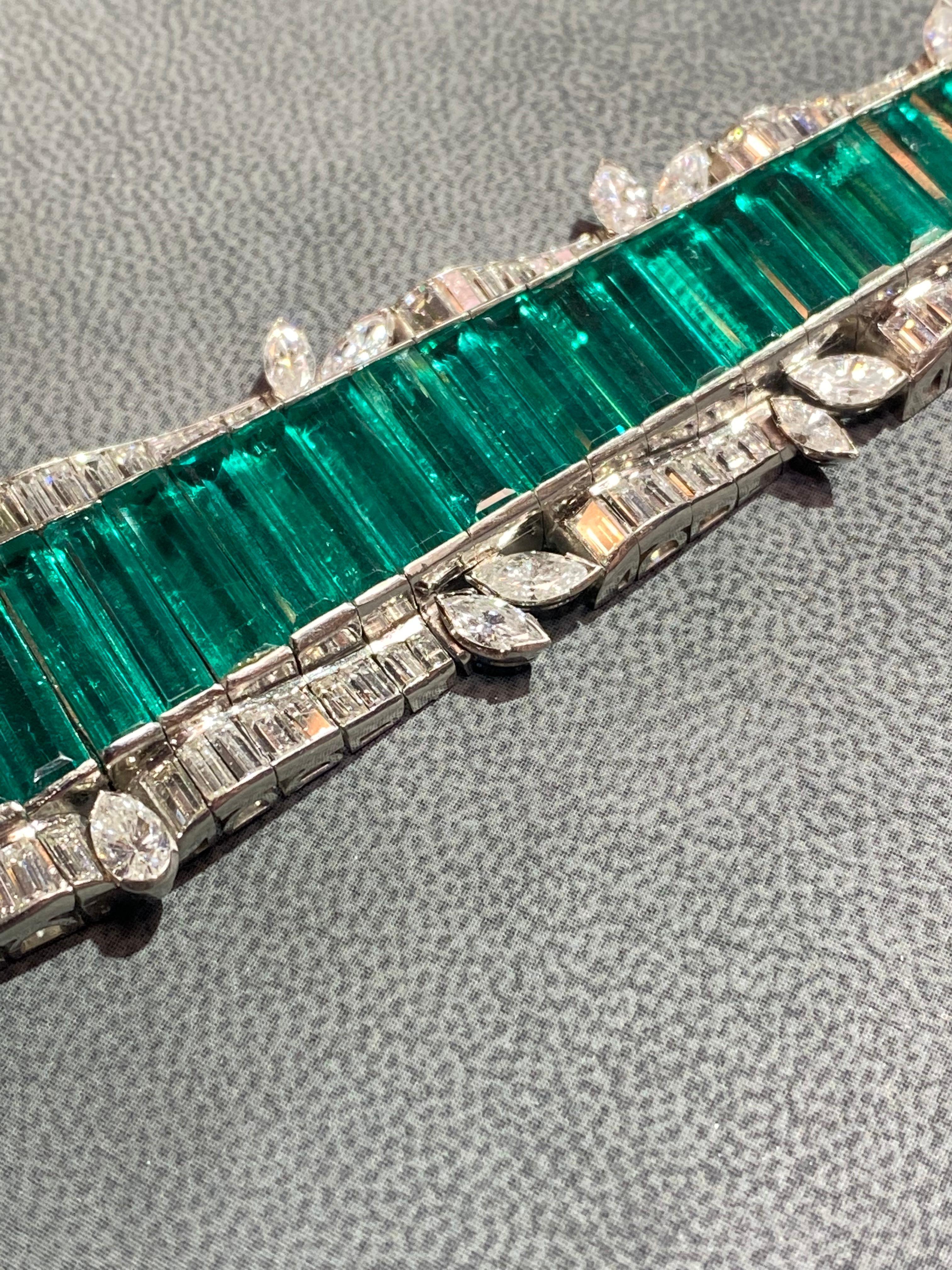 AGL Certified Colombian Emerald Bracelet For Sale 3