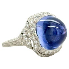 AGL Certified Kashmir Sapphire and Diamond Edwardian Ring