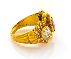 AGL Certified Mario Buccellati 18 Karat 1.50 Carat Ruby 1.96 Carat Diamond Ring