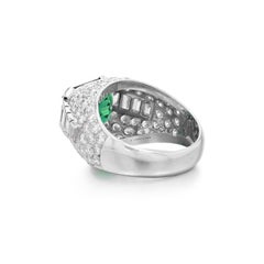 AGL Certified Minor Oil 6 Carat COLOMBIAN Emerald Diamond Ring