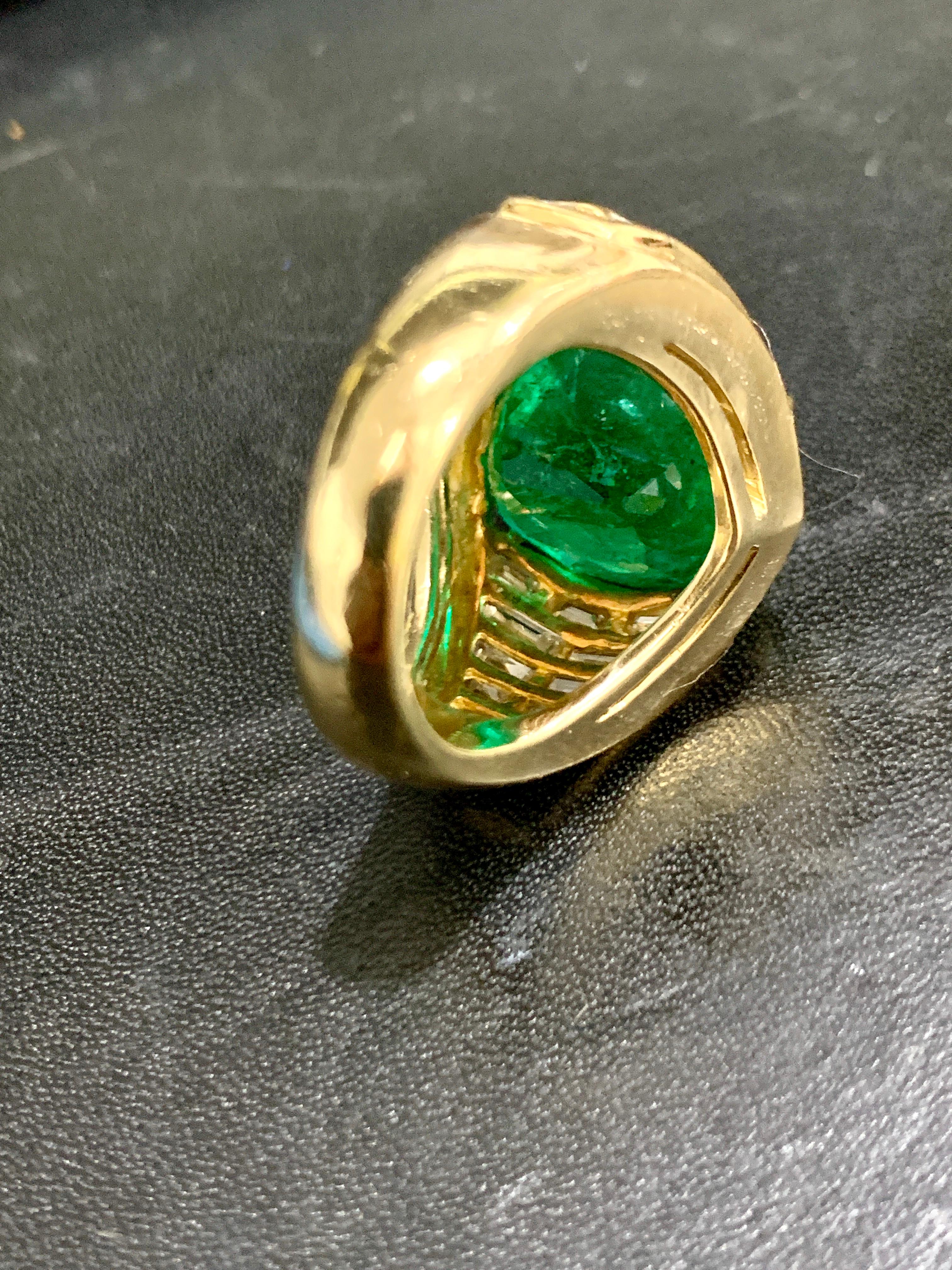 AGL Certified Minor Traditional 15Ct Colombian Emerald & Diamond Ring 18K Unisex For Sale 10