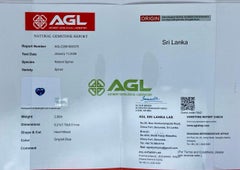 AGL Certified Natural 2.82Ct Greyish-blue Spinel gemstone, Heart cut, Sri-Lanka