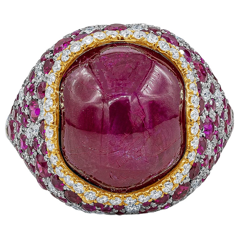 Bague Vintage En Argent Avec Rubis Naturel De Birmanie Et Diamants - Taille 9.5 - Neuf Sans Boîte