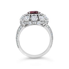 Roman Malakov 1.69 Carats No-Heat Burmese Ruby & Diamond Halo Engagement Ring