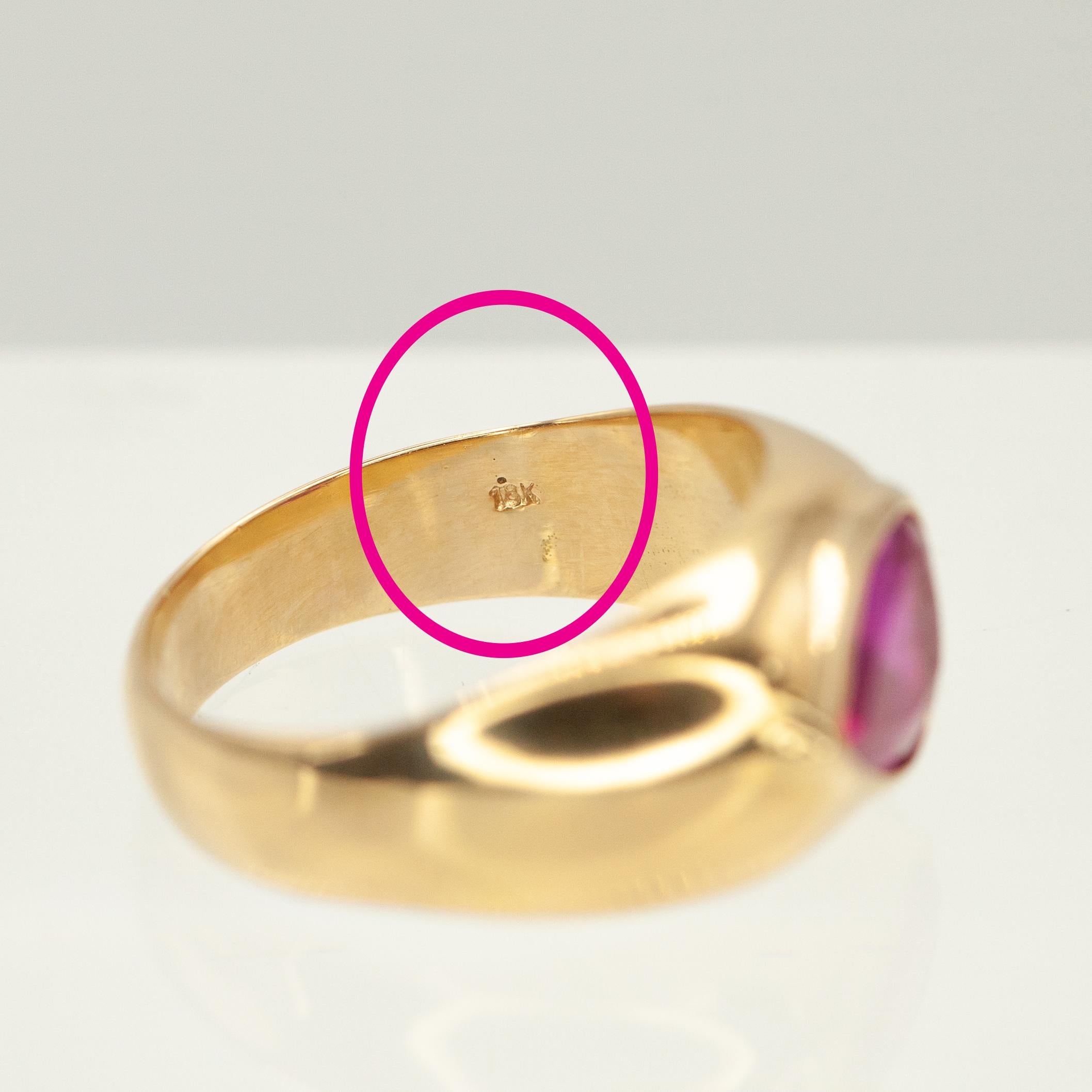 AGL Certified NO HEATED BURMESE Natural Ruby Ring in 18K Yellow Gold (Bague en or jaune certifiée sans chauffage) en vente 3