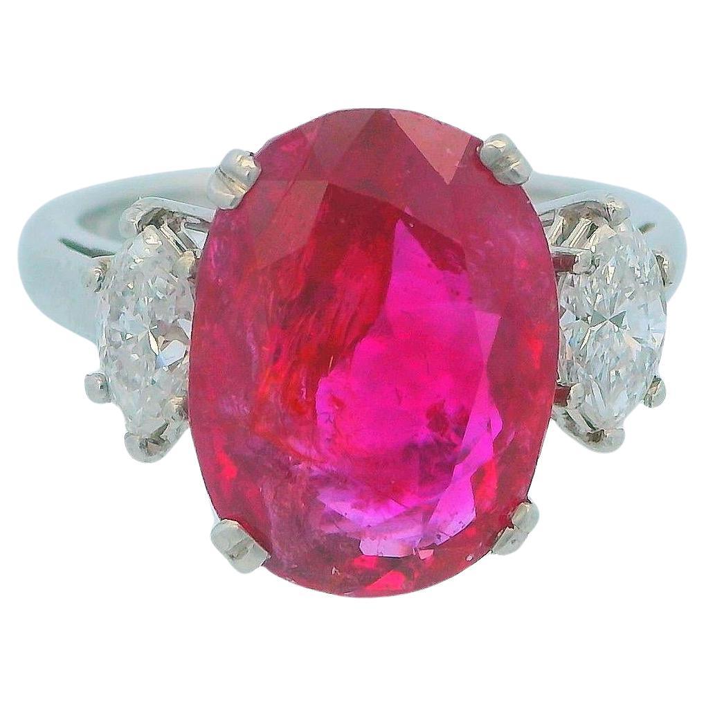 AGL Certified Oval Ruby 7.25Ct with Diamonds Ring