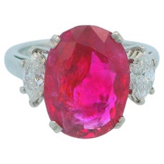 AGL Certified Oval Ruby 7.25Ct with Diamonds Ring