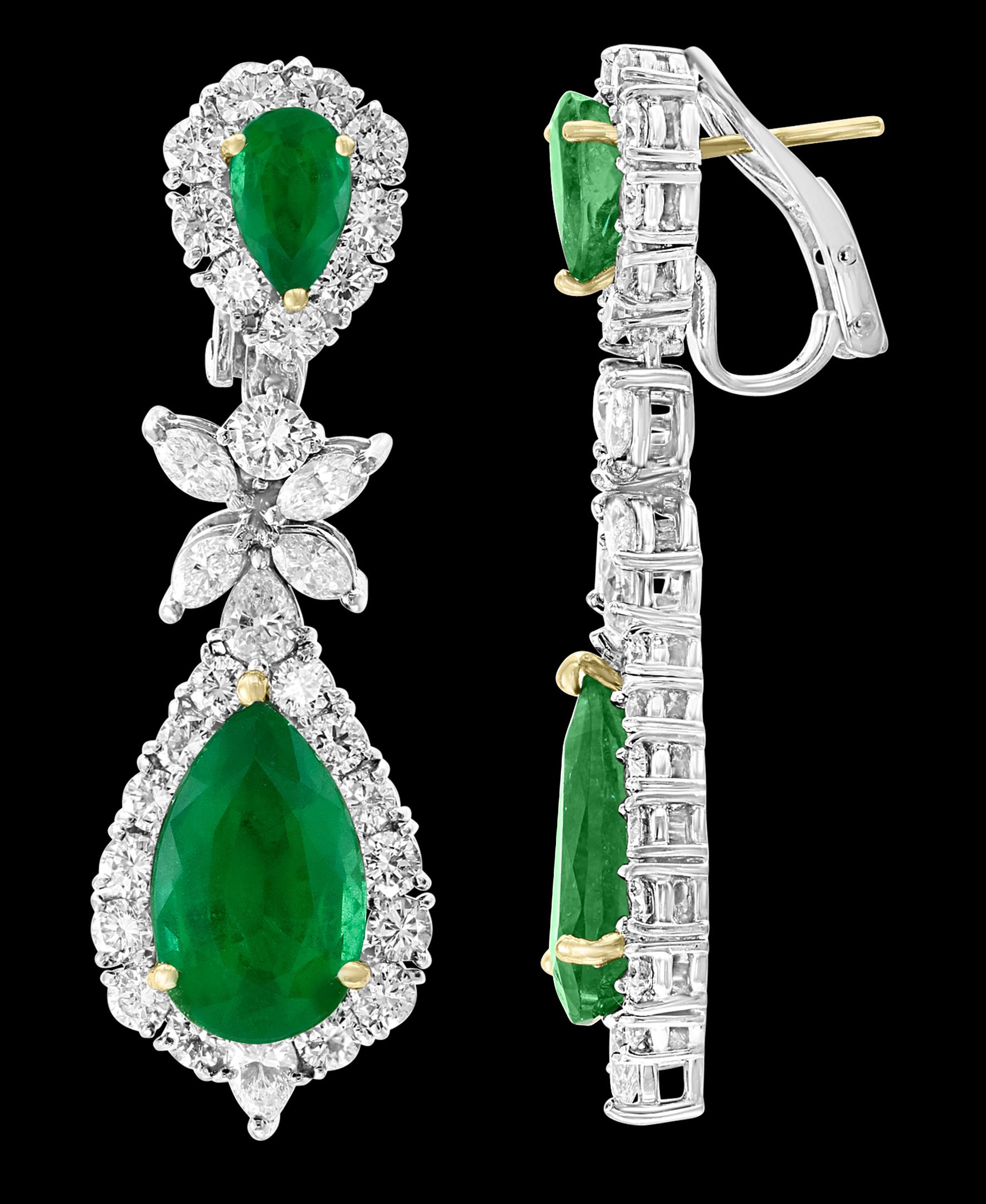 AGL zertifiziert kolumbianischen Smaragd & Diamant Halskette & Ohrring Suite in Platin im Zustand „Hervorragend“ im Angebot in New York, NY