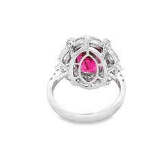 AGL Certified PINK SAPPHIRE CUS 6.07 CT. WHITE DIA (MIX SHAPE) 2.23CT 18KW RING