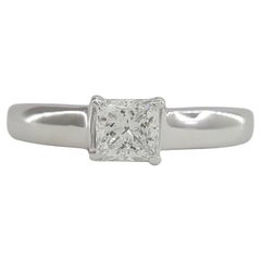 AGL Certified Princess Brilliant Cut Diamond Solitaire Engagement Ring