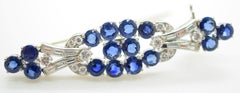 AGL Certified Sapphire and Diamond Gazdar Platinum Brooch