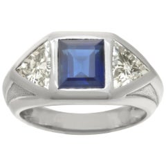 AGL Certified Sapphire and diamond platinum ring