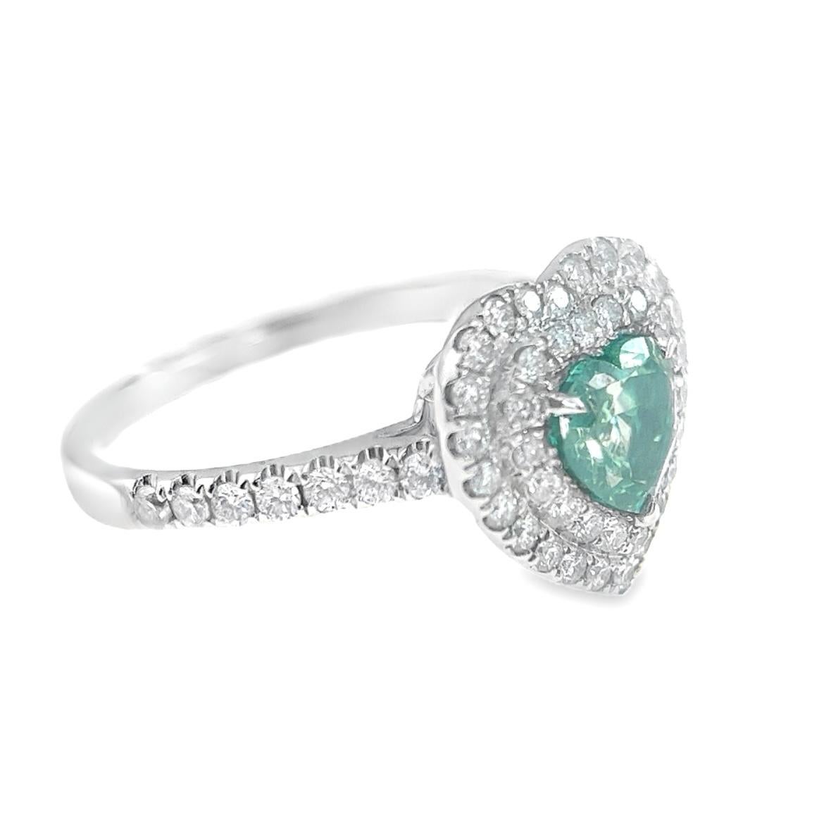 AGL Certified VS Fancy Green Diamond Heart 18K Gold Ring

Main Stone
AGL Certified Fancy Green Diamond : 1.01 CT
Clarity: VS

Diamonds - 0.53 CT
18K White Gold - 3.2 GM


