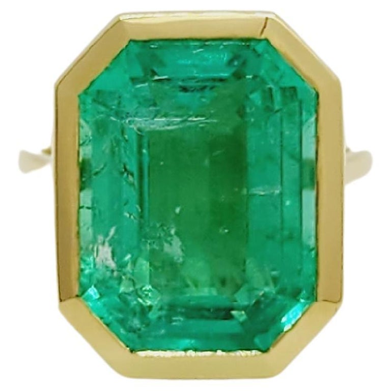 Bague cocktail 18 Karart en émeraude, spinelle fine et diamants de 7,55 carats E