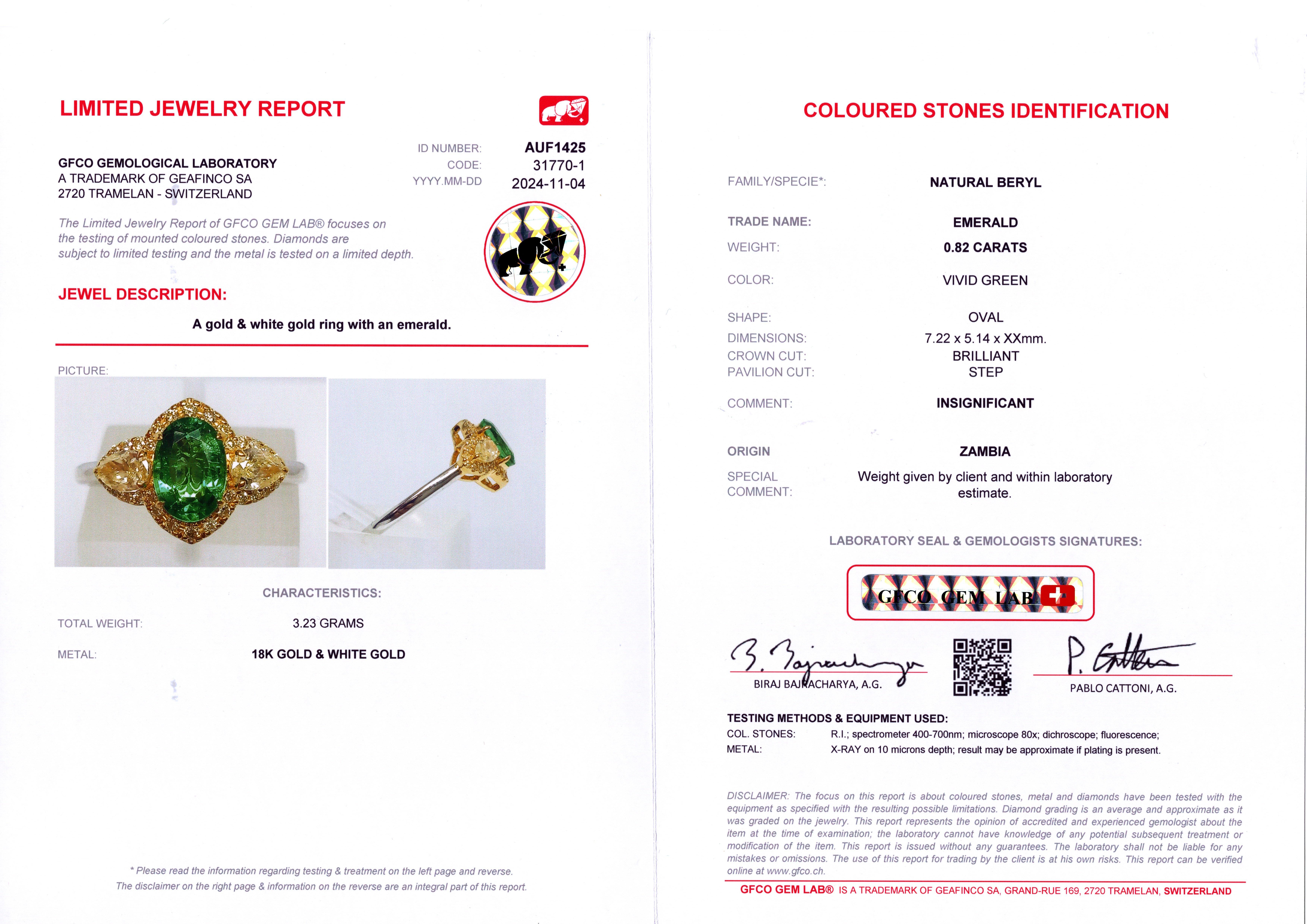 AGL & GFCO Certified 0.823 Carat Diamond Ring For Sale 3