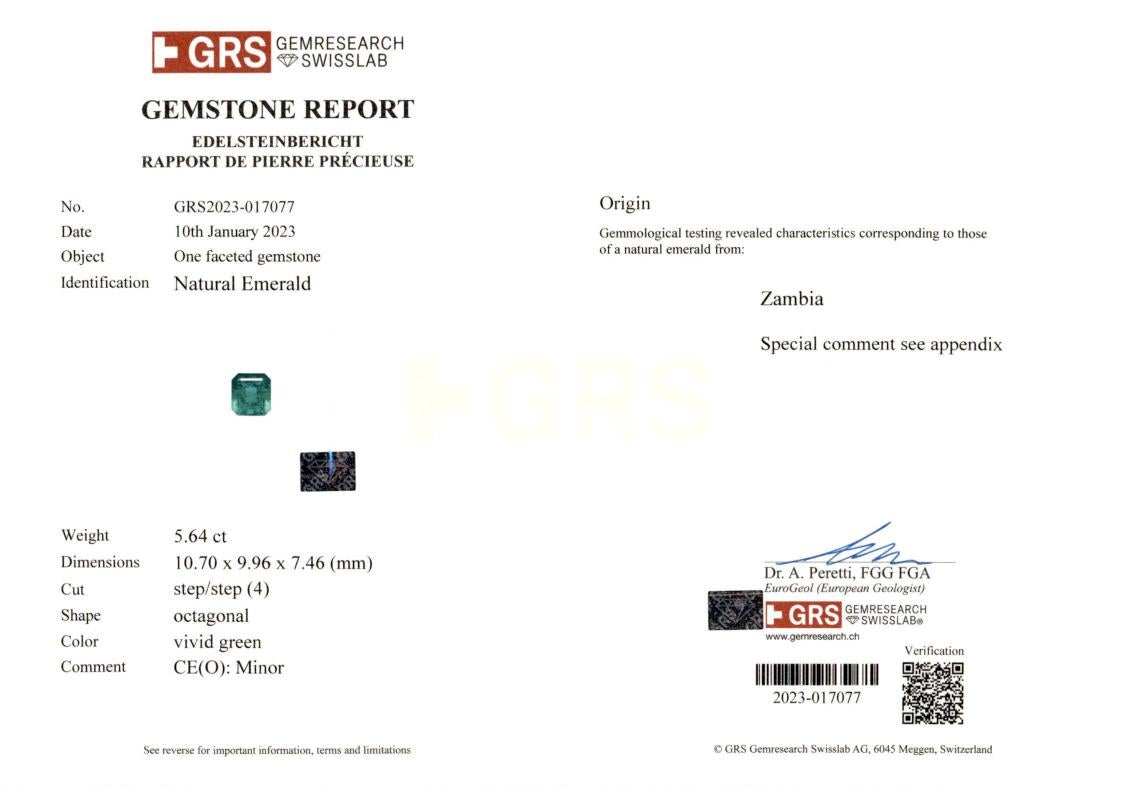 AGL GRS Certified 11 Carat Minor Oil Emerald Diamond Earrings In New Condition For Sale In Chicago, IL