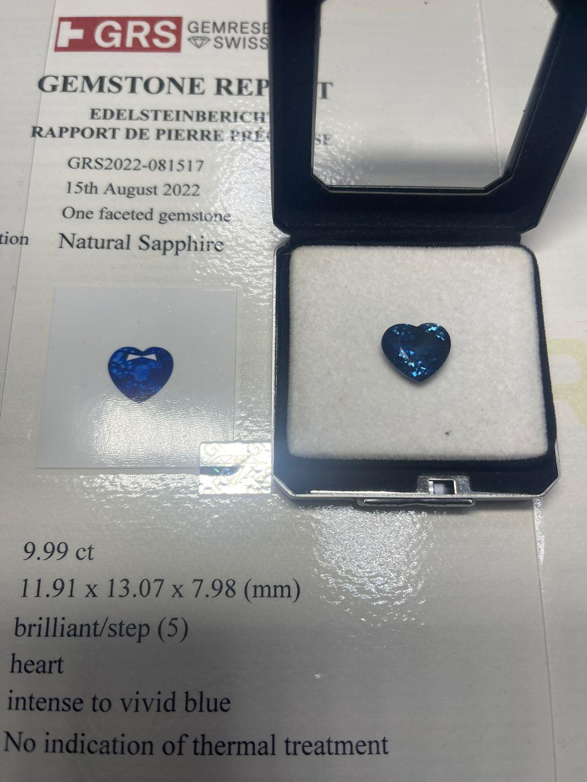 AGL/GRS Certified 9.99 Carat Unheated Sapphire For Sale 9