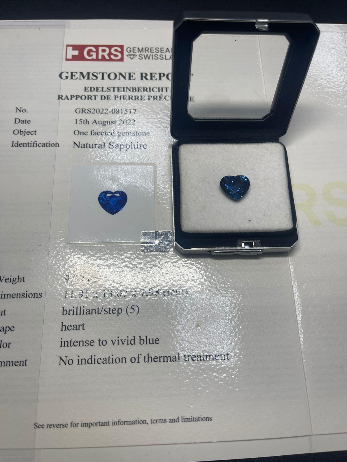 AGL/GRS Certified 9.99 Carat Unheated Sapphire For Sale 4