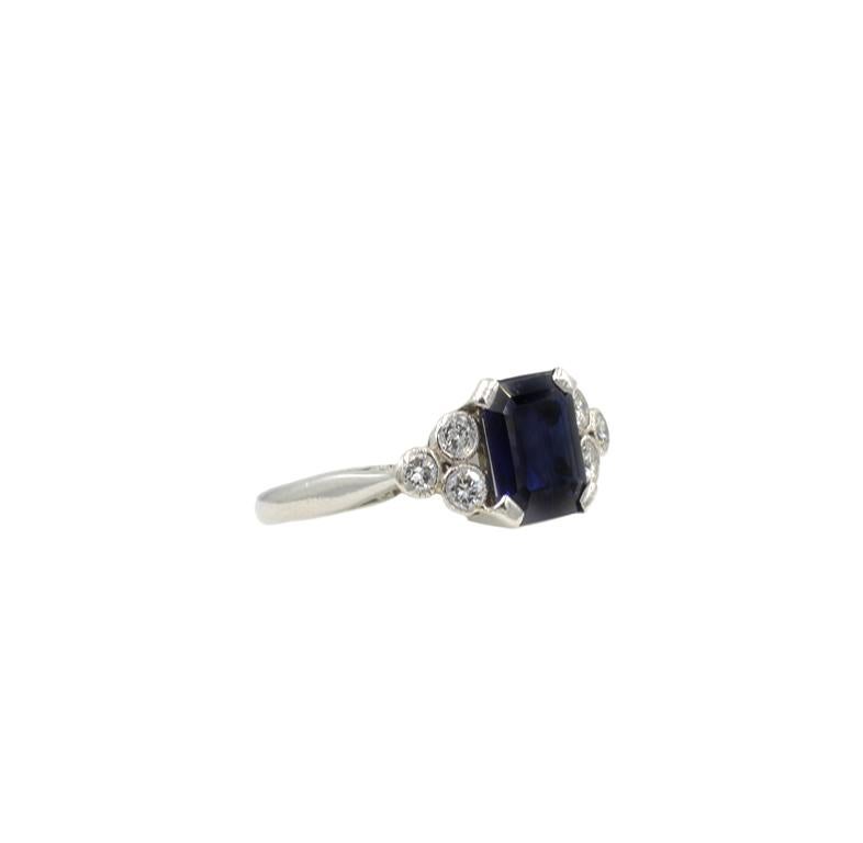 AGL Natural No Heat 1.63 Carat Sapphire and Diamond Ring In Excellent Condition In Los Angeles, CA