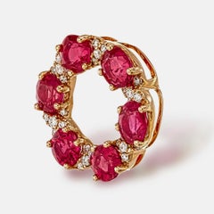 AGL Thai Certified 1.83 Carat Ruby Diamond Pendant in 18K Rose Gold