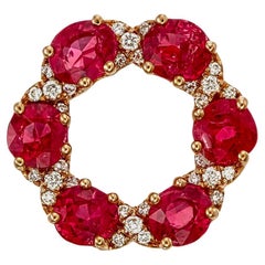 AGL Thai Certified 1.83 Carat Ruby Diamond Pendant in 18K Rose Gold
