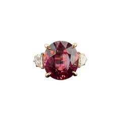 Anello cocktail con tormalina rubellite naturale certificata AGL Thai 18K
