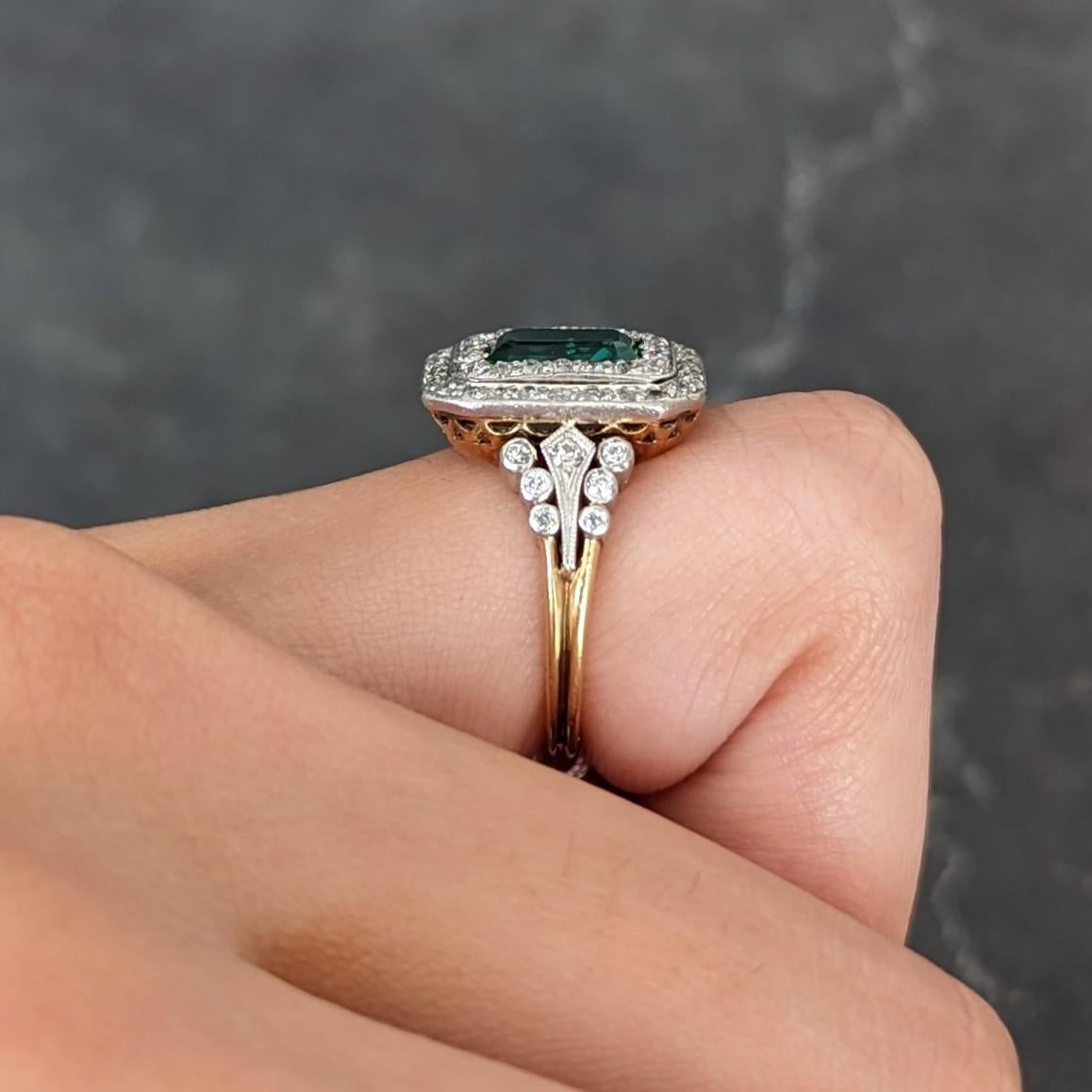 AGL Tiffany & Co. Edwardian 2.12 Carats Colombian Emerald Diamond Ring 8