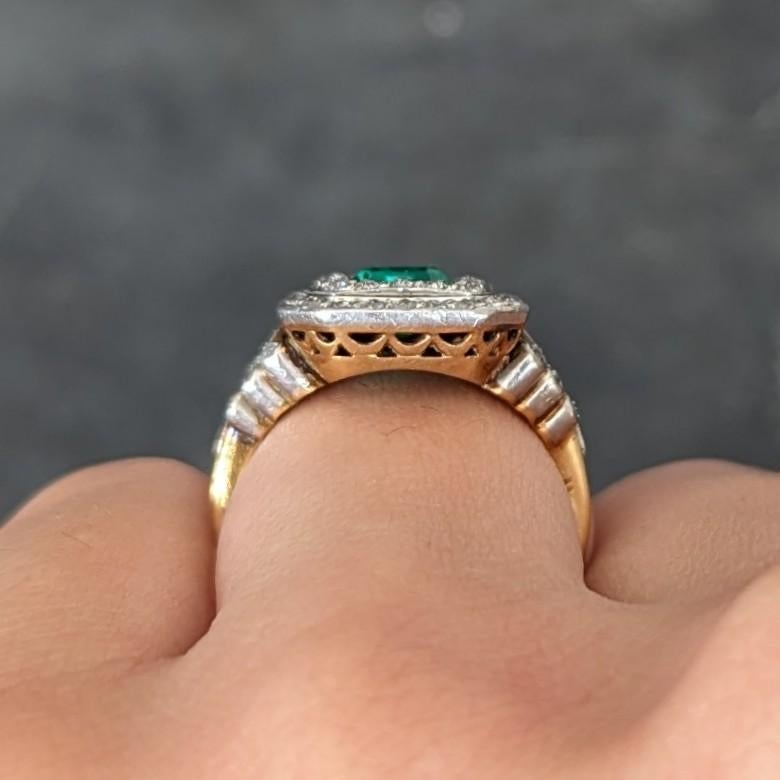 AGL Tiffany & Co. Edwardian 2.12 Carats Colombian Emerald Diamond Ring 9
