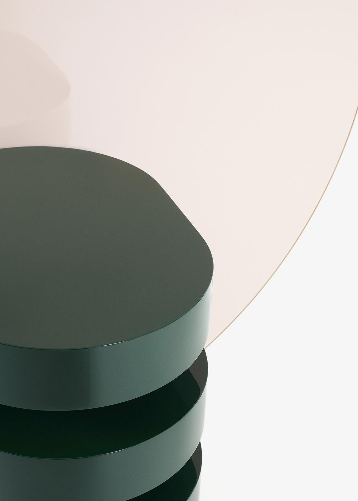 French Aglaé Tiered Side Table or Pedestal in Glossy Lacquer by Joris Poggioli For Sale