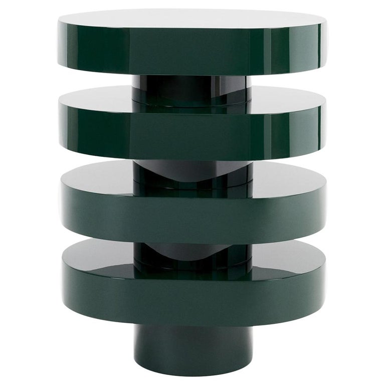 Aglaé Tiered Side Table or Pedestal in Glossy Lacquer by Joris Poggioli For Sale