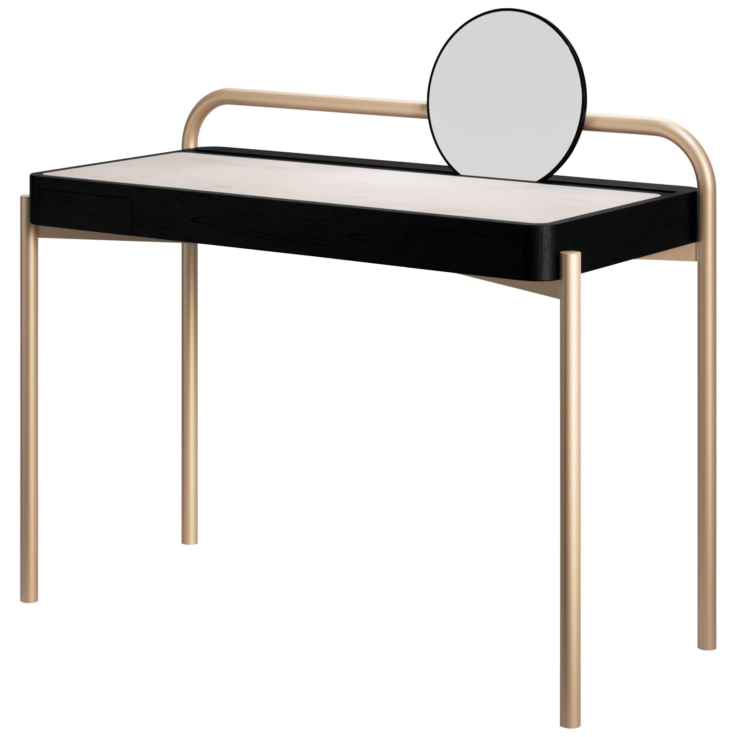 Roll Contemporary Desk in Metal and Wood
