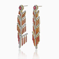 AGLThai Certified 4.13 Ct Burmese No Heat Pigeon Blood Ruby and Diamond Earrings