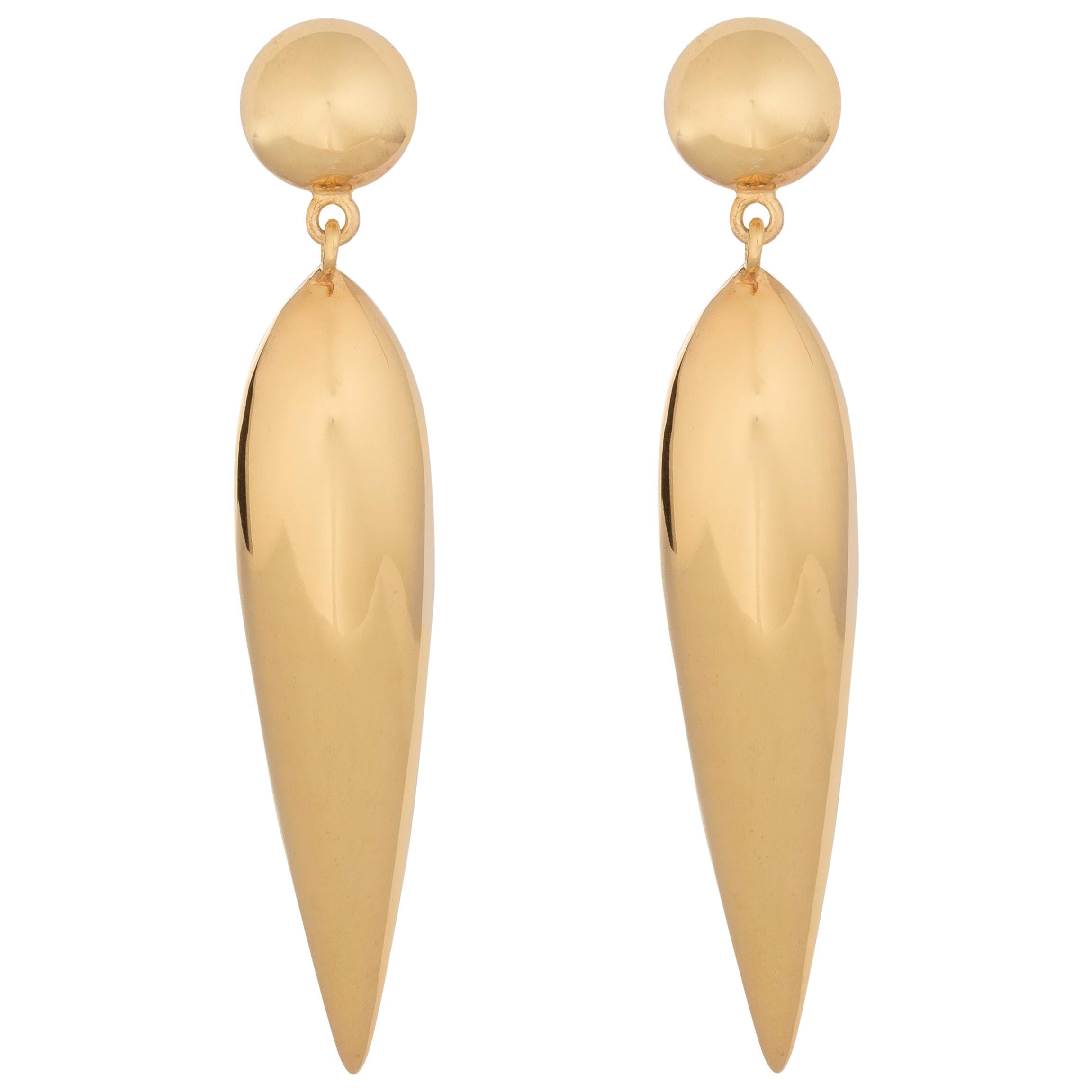 AGMES 18kt Gold Vermeil Drop Lightweight Dangle Tear Earrings