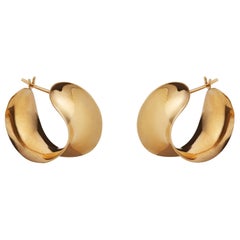 AGMES Gold Vermeil Small Lightweight Curved Hoop Earrings