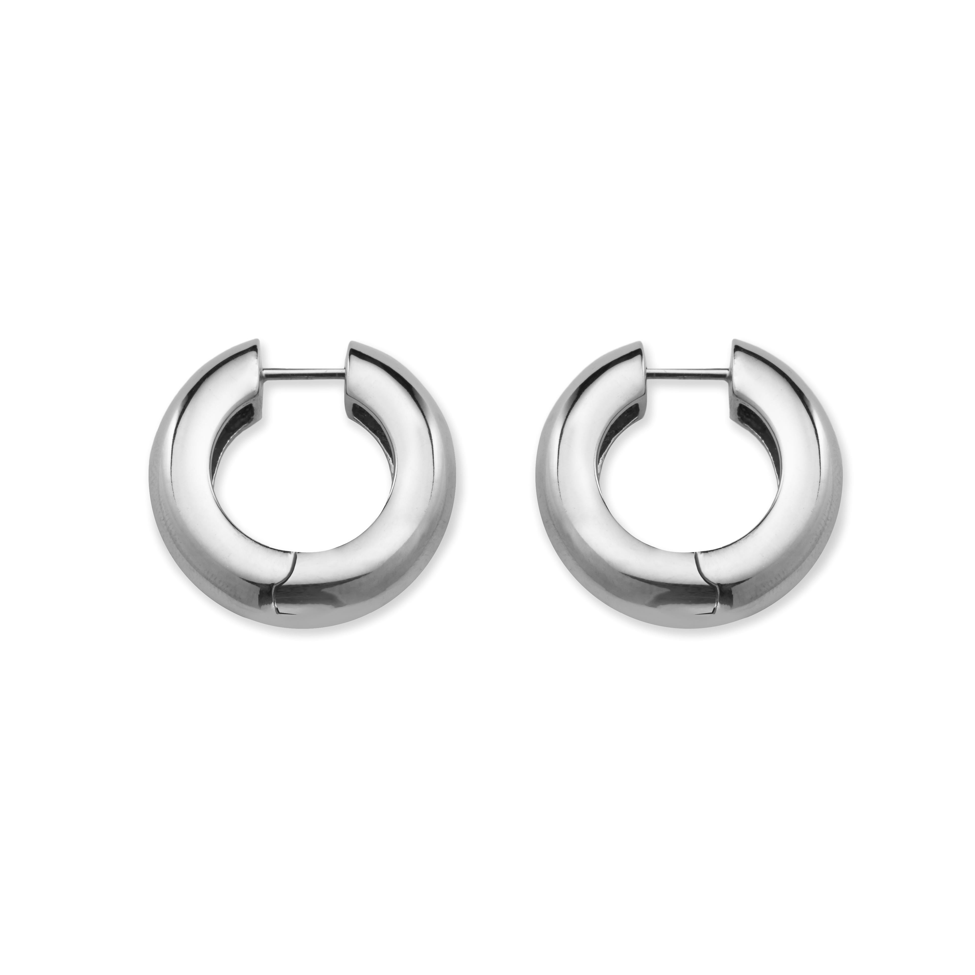 AGMES Mixed Metal Sterling Silver Hinge Hoop Drop Earrings 18kGold Vermeil Bead  im Zustand „Neu“ im Angebot in New York, NY