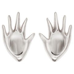 AGMES Statement Sterling Silver Small Dalí Hand Earring Studs