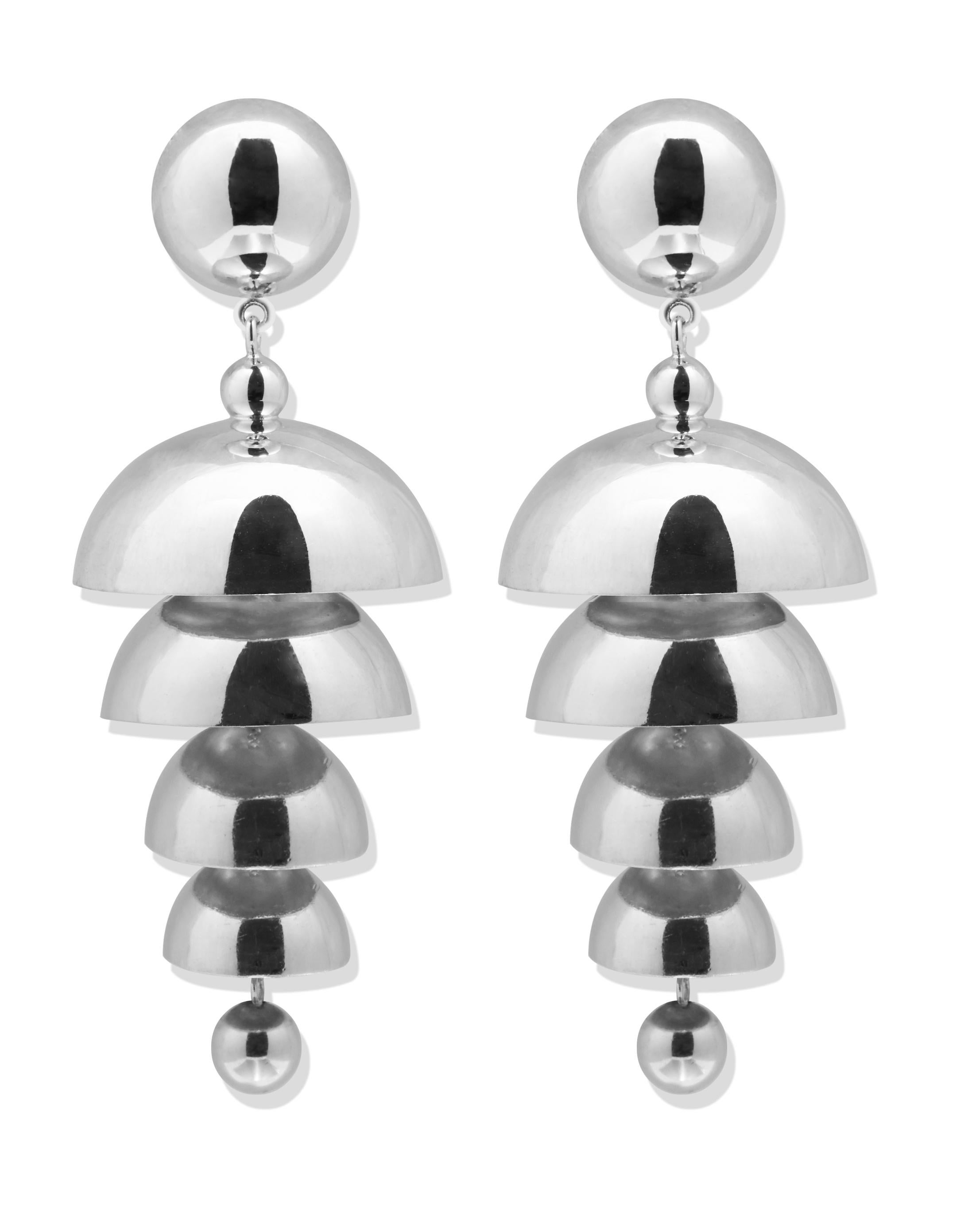 AGMES Sterling Silver Chandelier Drop Tiered Statement Dangle Earrings In New Condition In New York, NY