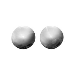 Agmes Sterling Silver Large Organic Round Stud Earrings
