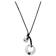 AGMES Sterling Silver Pendant Necklace on Adjustable Suede Cord
