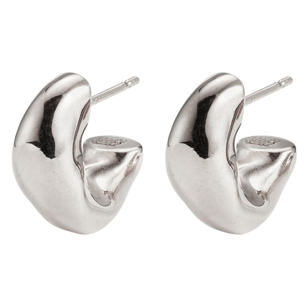 AGMES Sterling Silver Sculptural Hoop Earrings