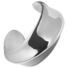 AGMES Sterling Silver Sculptural Twisted Cuff Bracelet