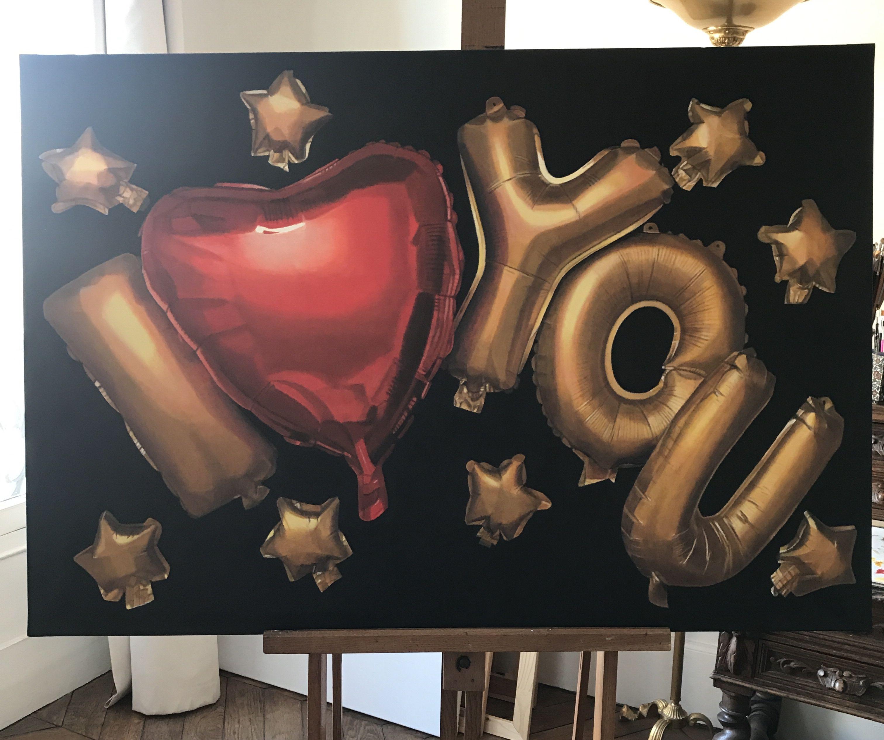 I LOVE YOU, Painting, Oil on Canvas For Sale 1