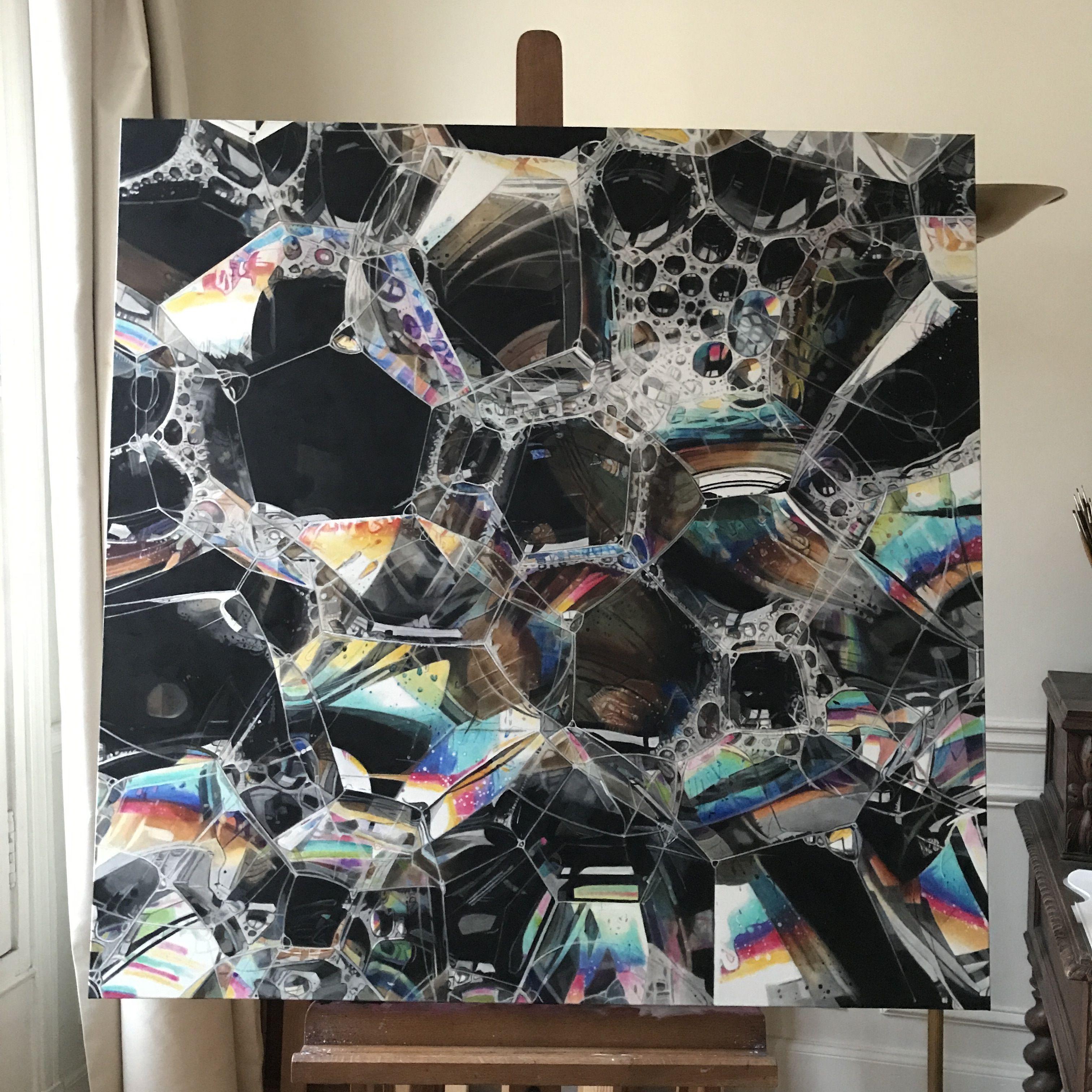 Les bulles II (Bolle II), Pittura, Olio su tela - Painting Fotorealista di AgnÃ¨s LefÃ¨vre