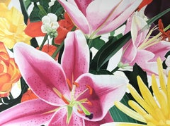 Lys roses (Pink lilies), Painting, Oil on Canvas