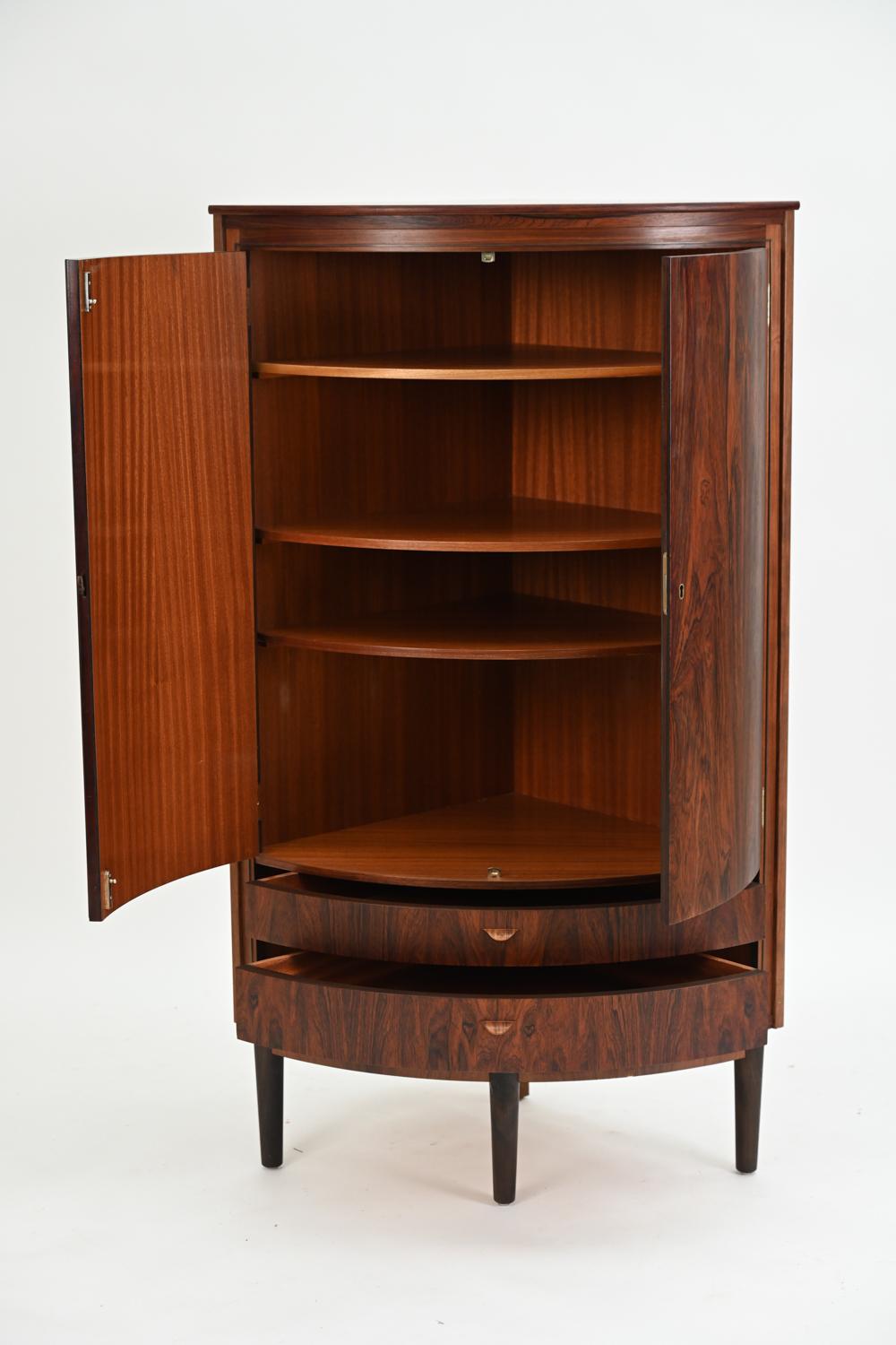 Danish Agner Christoffersen Rosewood Corner Cabinet