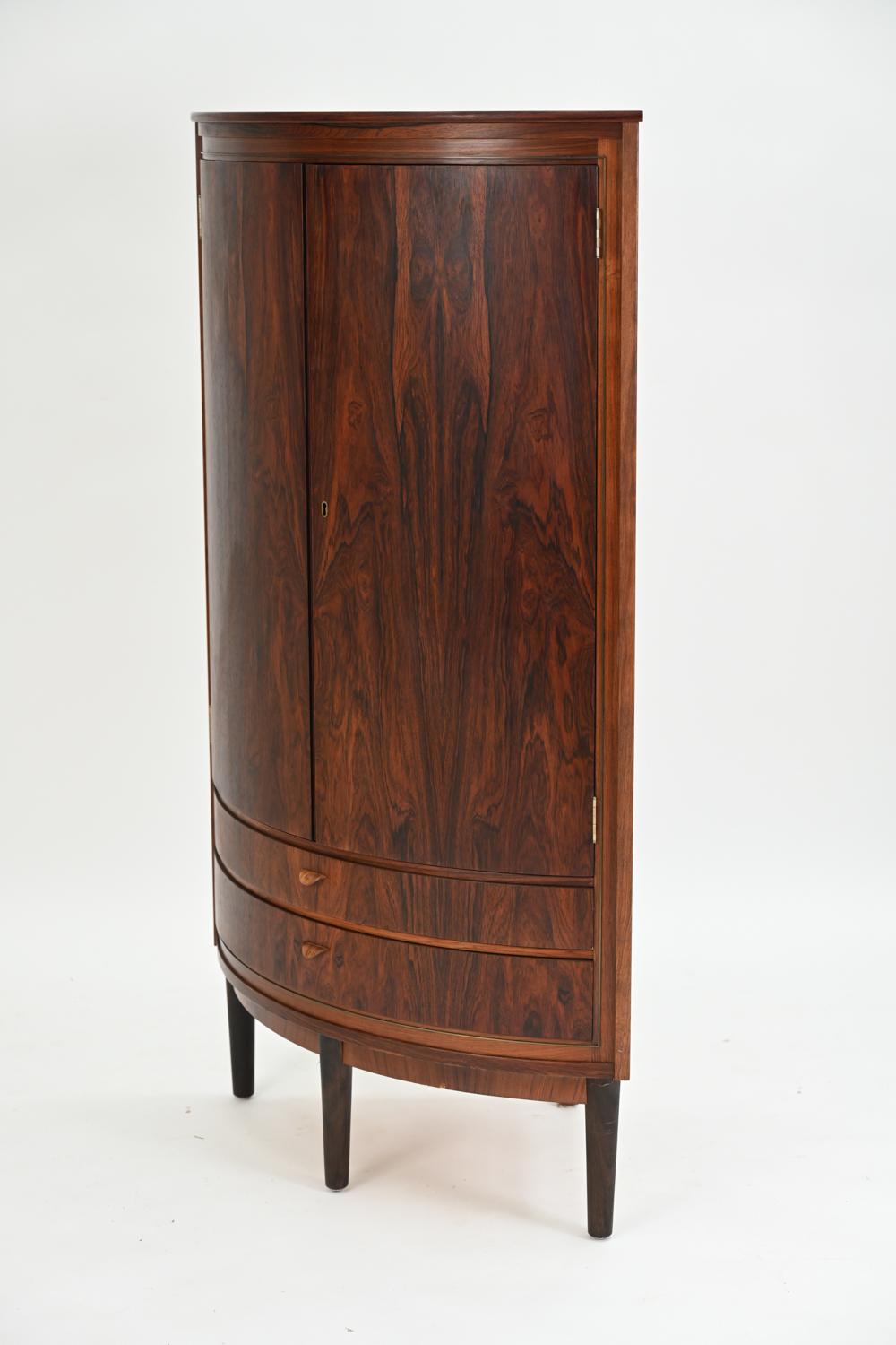 Mid-20th Century Agner Christoffersen Rosewood Corner Cabinet