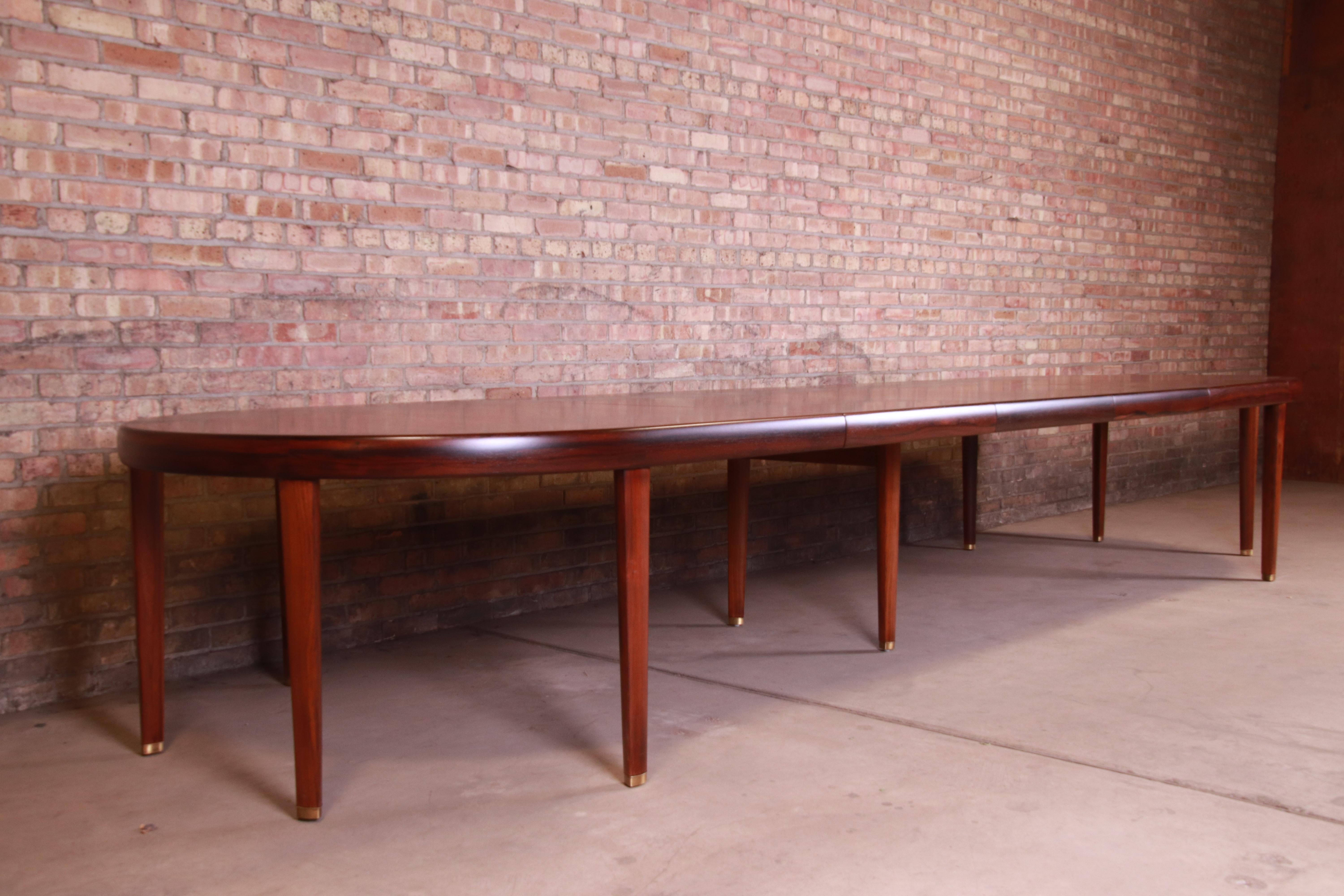 Agner Christoffersen Style Monumental Danish Rosewood Dining Table, Restored In Good Condition In South Bend, IN