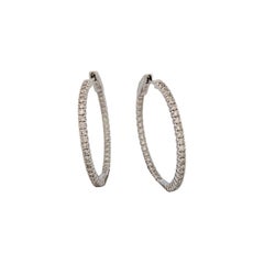 Agnes  Orecchini a cerchio con diamanti in oro bianco 14K  Cerchi Diamond In and Out