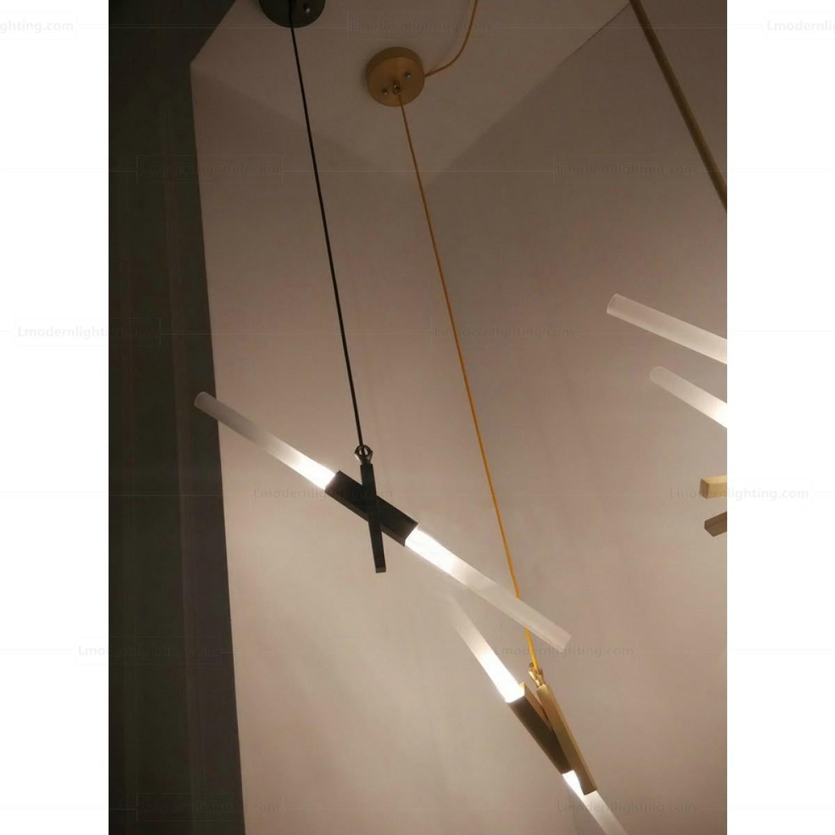 Modern Agnes 2-Light Pendant in Black by Lindsey Adelman for Roll & Hill