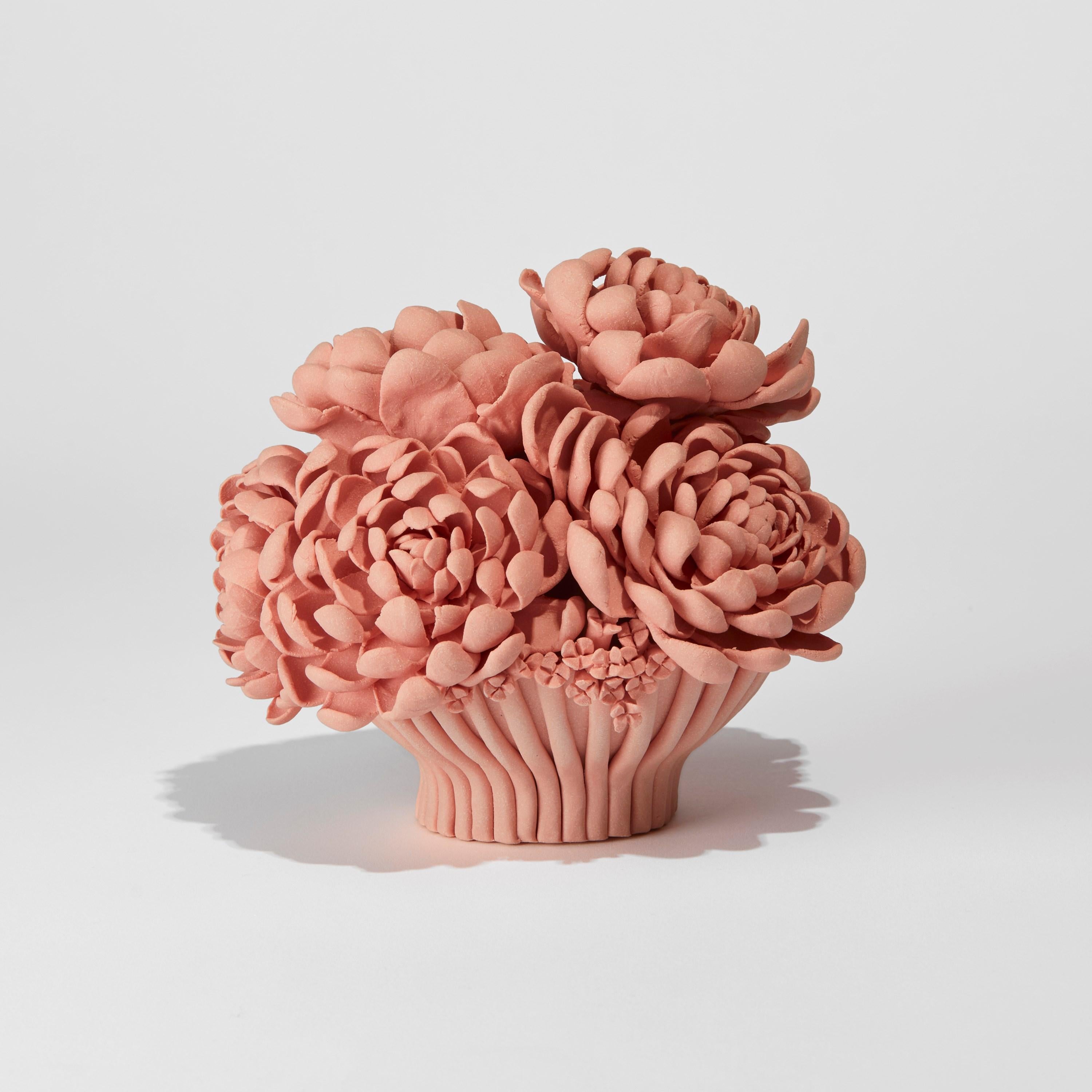 Organic Modern Agnes, a Coral Pink Porcelain Floral Sculptural Centrepiece by Vanessa Hogge